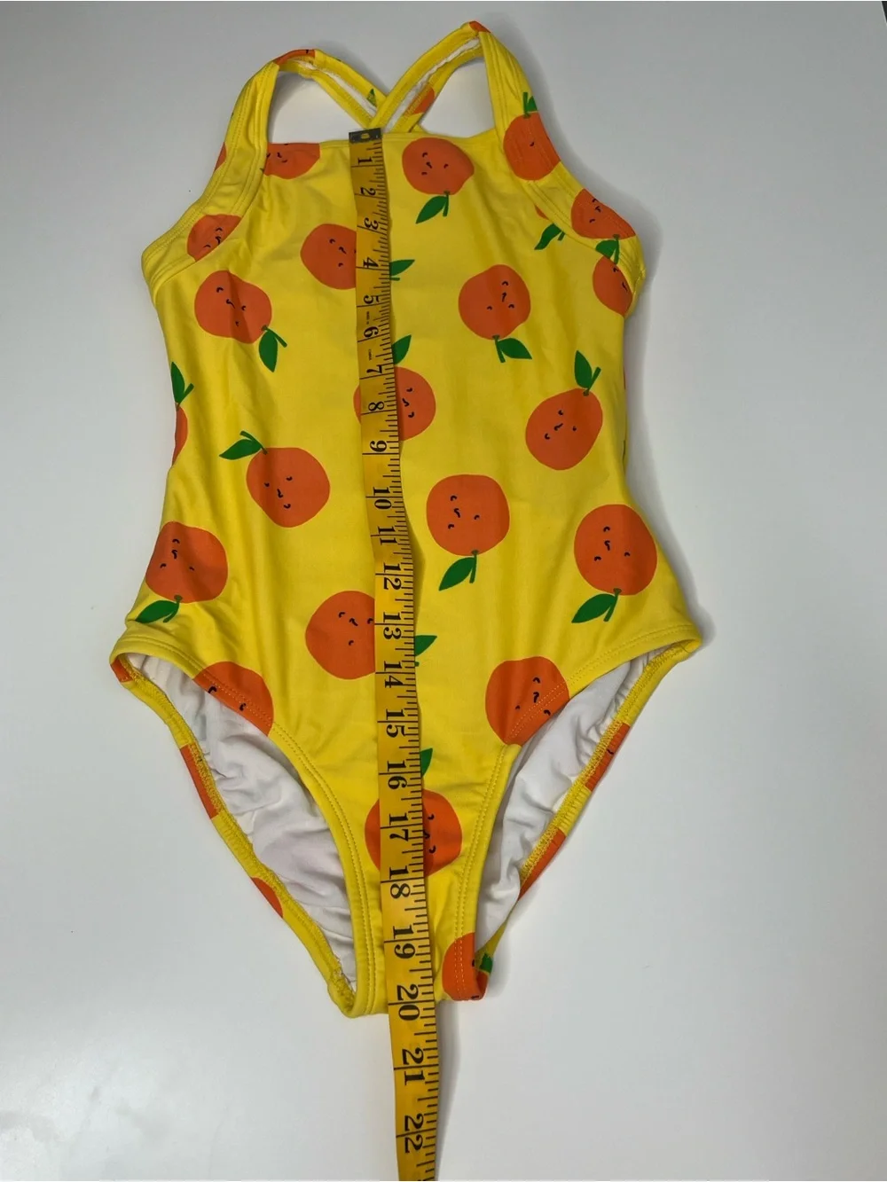 Hanna Andersson Girls Orange Print One Piece Swimsuit Yellow Size US 10 (140 cm)